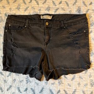 Torrid Charcoal Distressed Jean Shorts